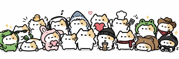 The tinycat family dressed as a frog, bunny, shark, chef and more
